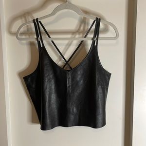 LaMarque Leather Strappy Tank